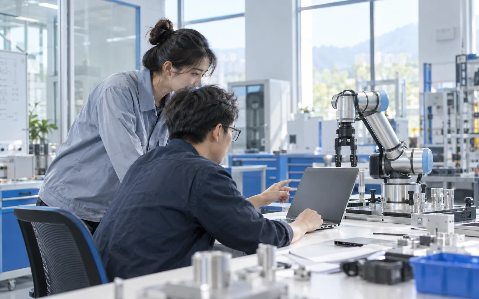 AI 岗位实践概念示意图，AI 生成，非企业现场照片
